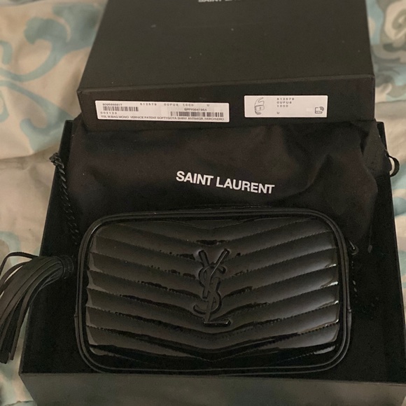Yves Saint Laurent Handbags - Yves Saint Laurent Mini Matelassé Patent Leather Camera Crossbody Bag